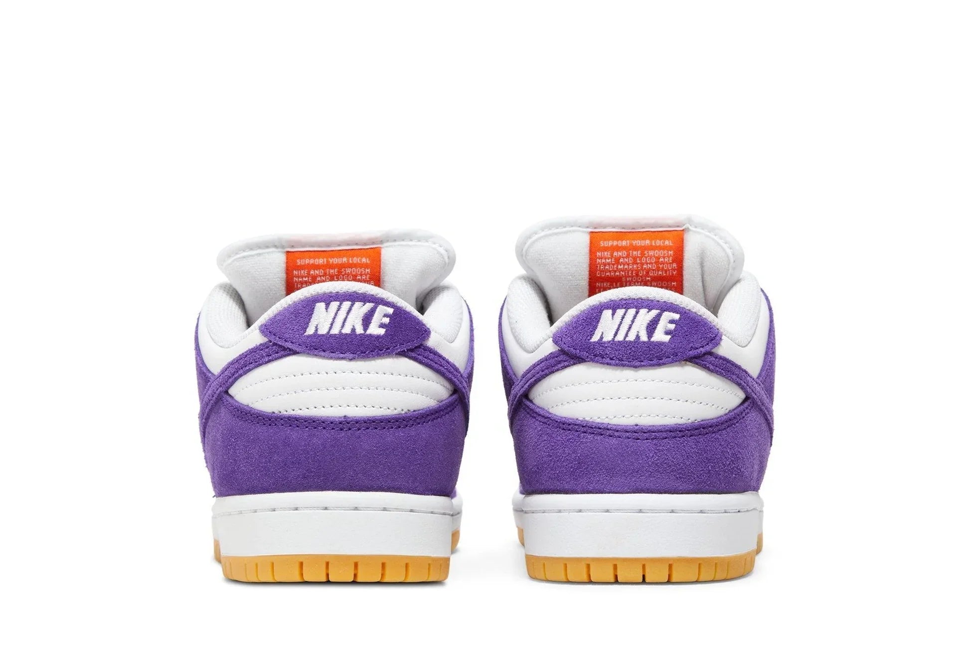 Tênis Nike SB Dunk Low Pro ISO Orange Label Court Purple Roxo detalhe do solado