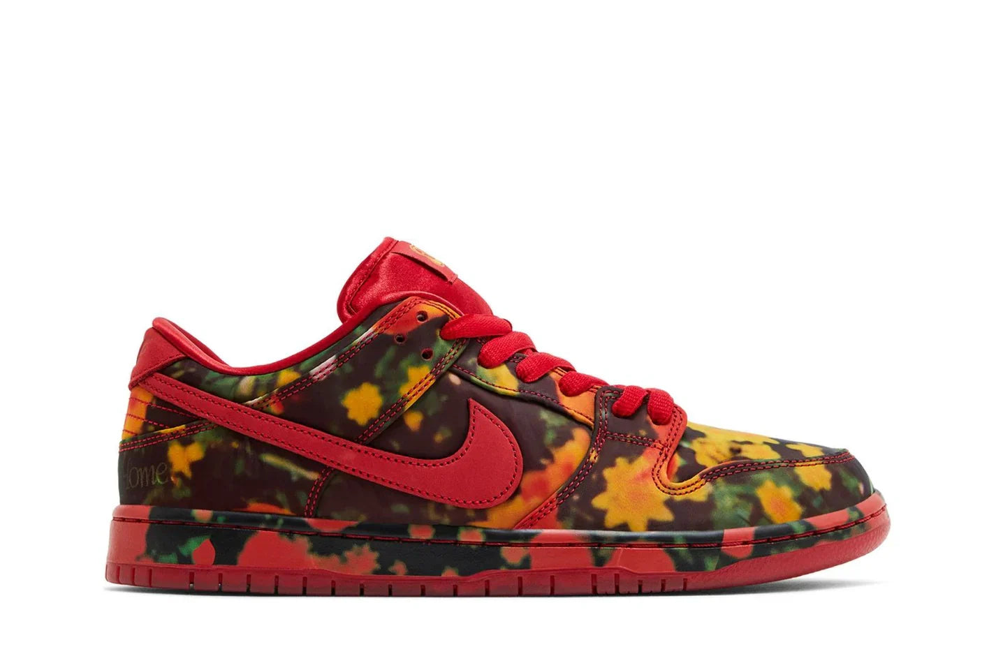 Tênis Nike Sb Dunk Low x The Wizard of OZ Poppy Field Vermelho vista lateral