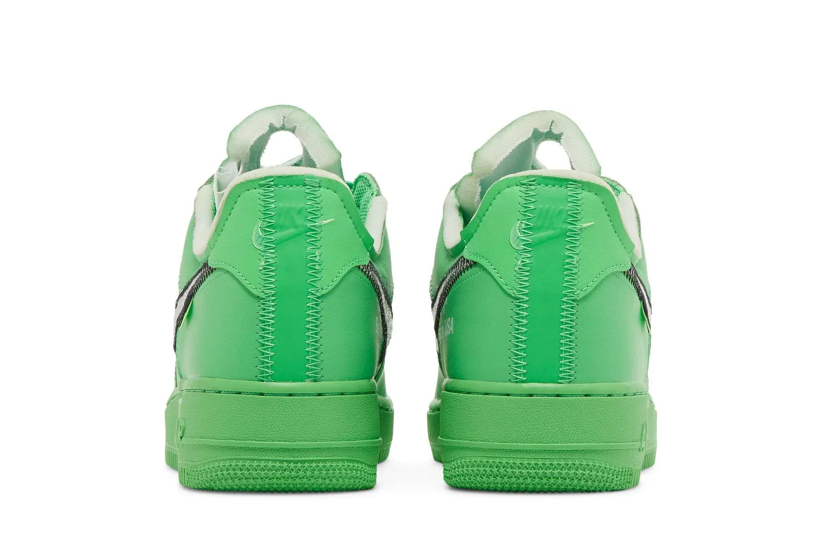Tênis Off-White x Nike Air Force 1 Low Green Brooklyn Verde detalhe do material