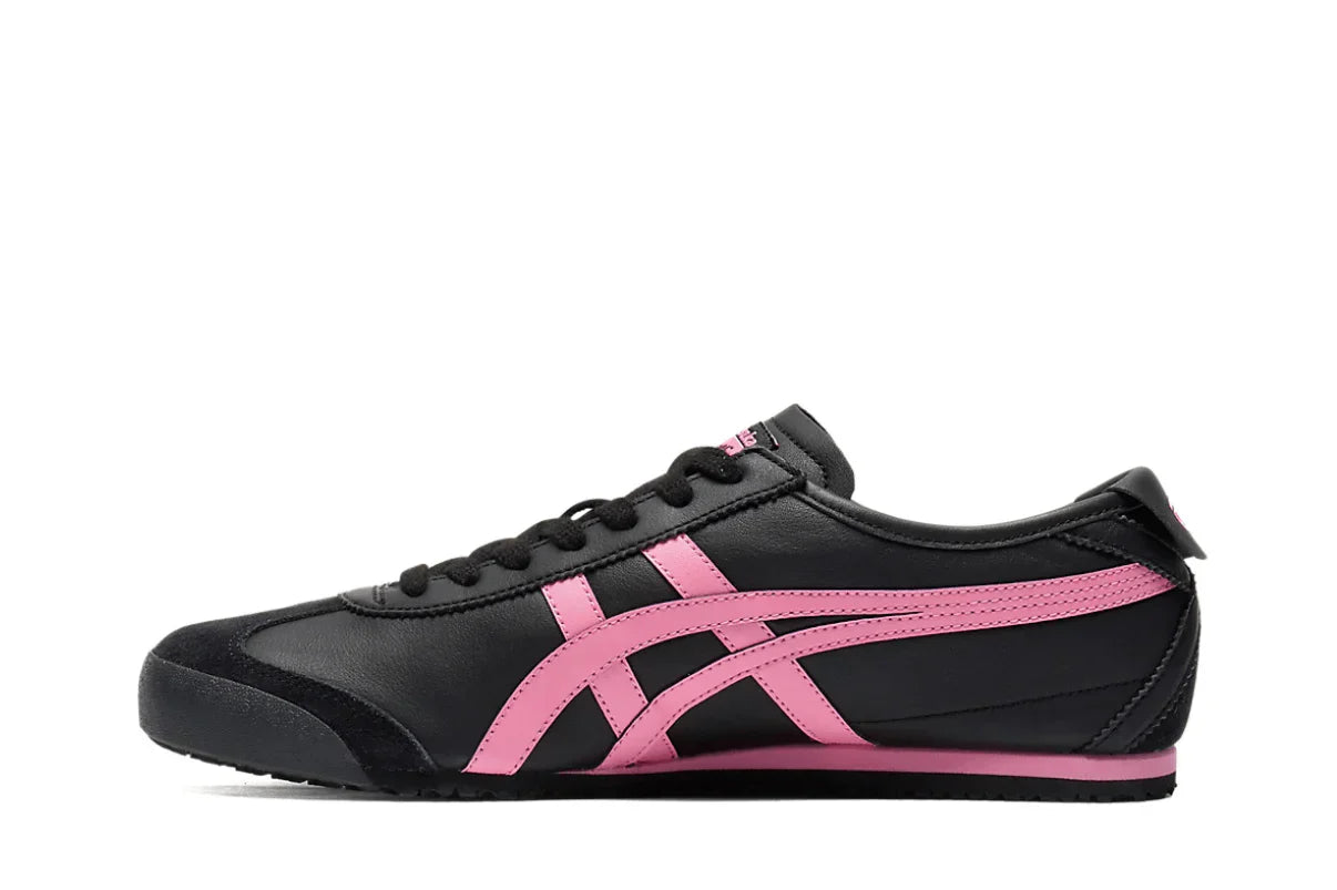 Tênis Onitsuka Tiger Mexico 66 Black/Dragon Fruit Preto detalhe frontal