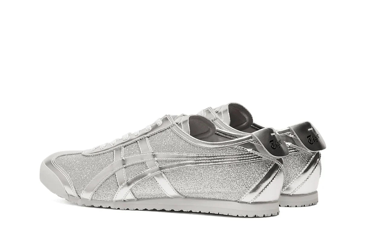 Tênis Onitsuka Tiger Mexico 66 Glitter Pack Pure Silver Prateado detalhe do solado