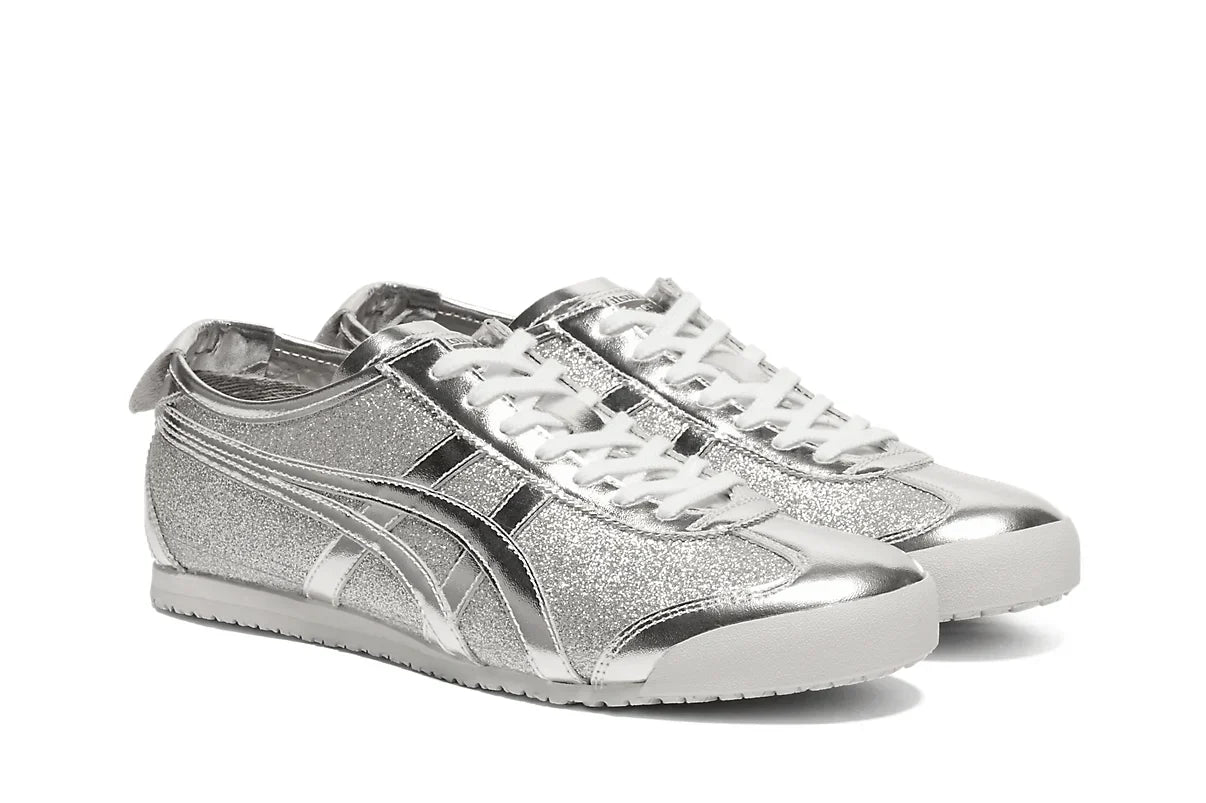 Tênis Onitsuka Tiger Mexico 66 Glitter Pack Pure Silver Prateado vista superior