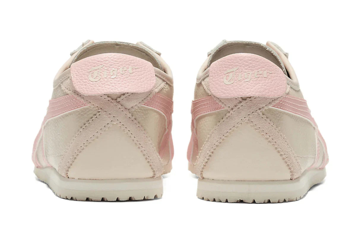 Tênis Onitsuka Tiger Mexico 66 Oatmeal Ginger Peach Rosa detalhe do acabamento