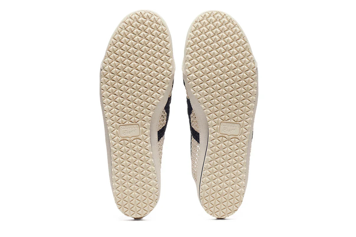 Tênis Onitsuka Tiger Mexico 66 Sabot Birch Peacoat Bege detalhe lateral