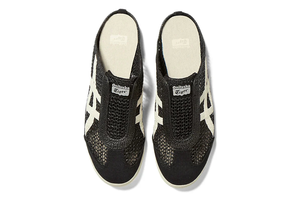 Tênis Onitsuka Tiger Mexico 66 Sabot Black Cream Preto vista traseira