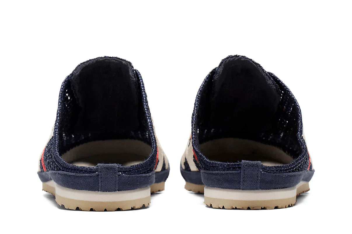 Tênis Onitsuka Tiger Mexico 66 Sabot Iron Navy Cream Azul detalhe lateral
