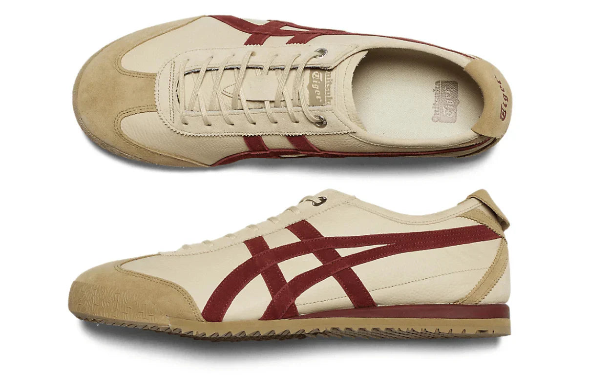 Tênis Onitsuka Tiger Mexico 66 SD Beige Beet Juice Bege detalhe lateral