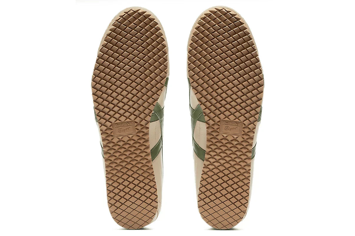 Tênis Onitsuka Tiger Mexico 66 SD Brich Green Bege detalhe lateral