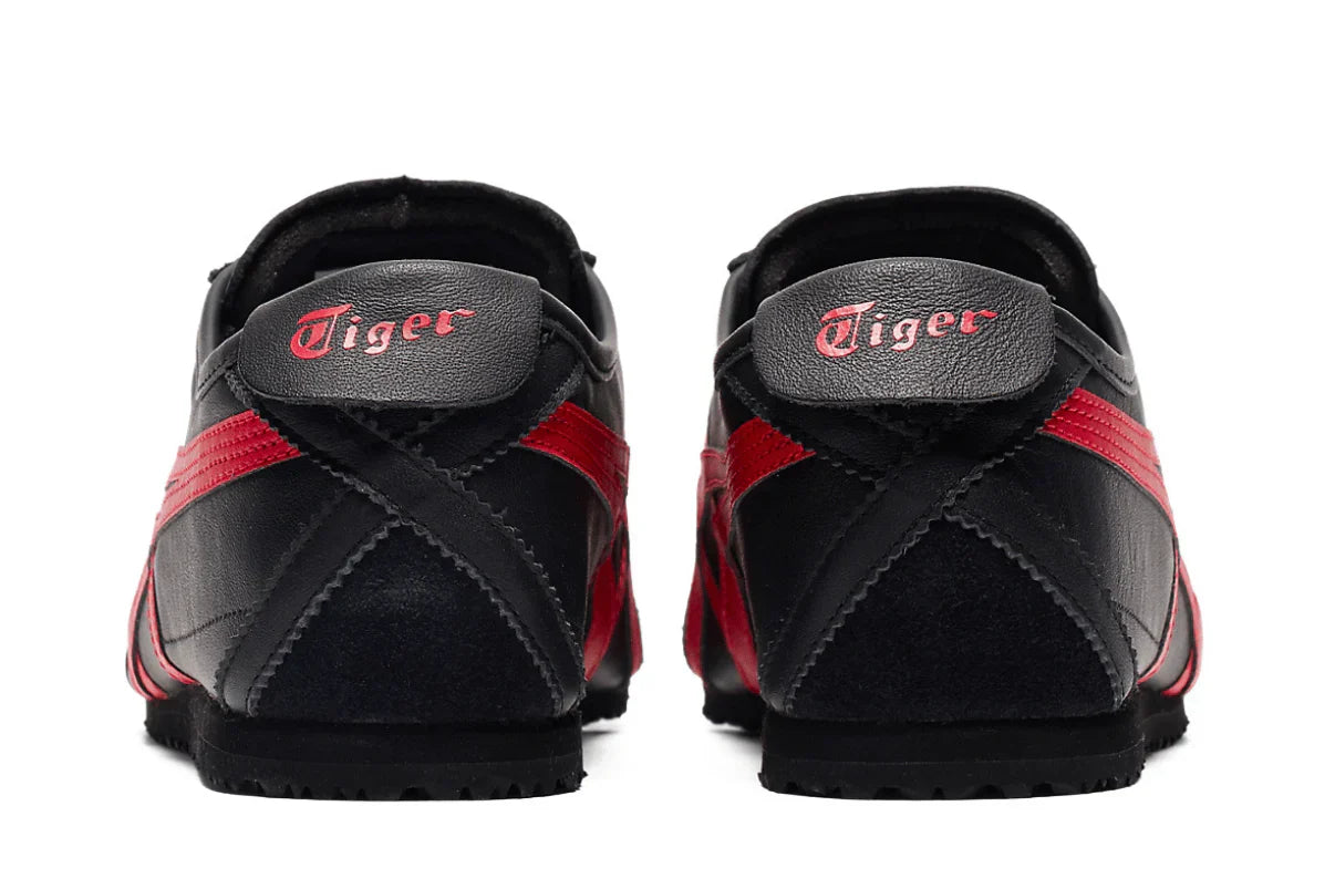 Tênis Onitsuka Tiger Mexico 66 SD Black Classic Red Preto vista traseira
