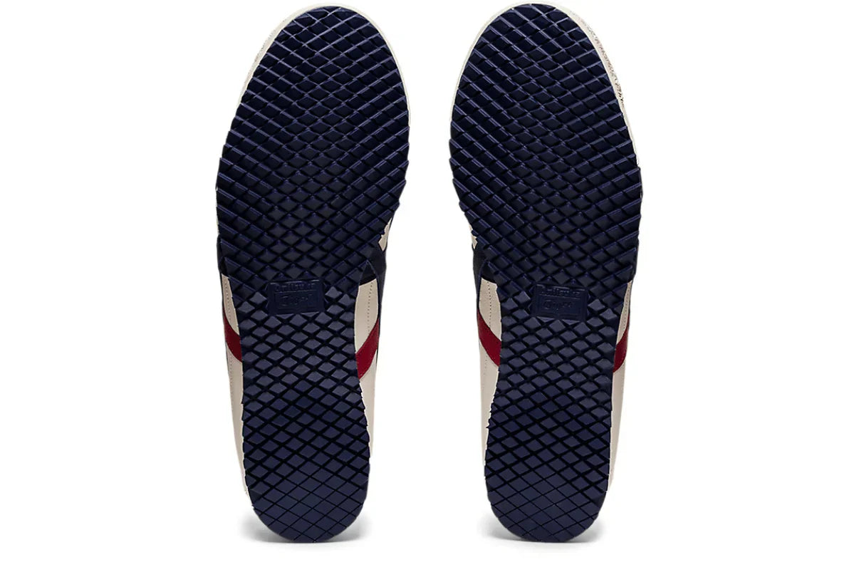 Tênis Onitsuka Tiger Mexico 66 SD Cream Peacoat Navy Red Bege detalhe interno