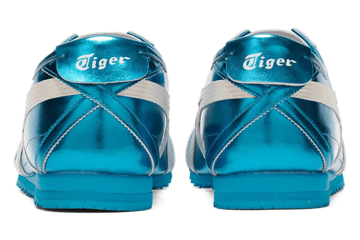 Tênis Onitsuka Tiger Mexico 66 SD Metallic Series Pale Mint Cream detalhe frontal