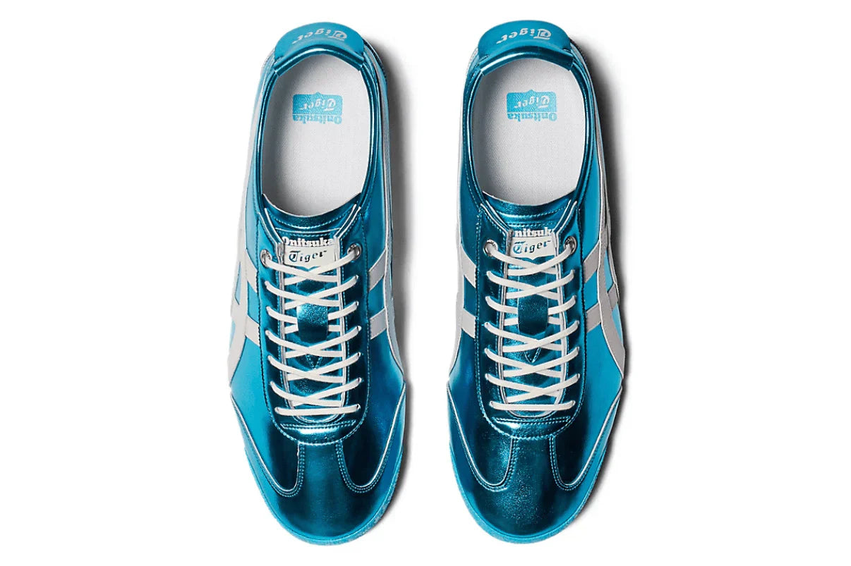 Tênis Onitsuka Tiger Mexico 66 SD Metallic Series Pale Mint Cream detalhe lateral