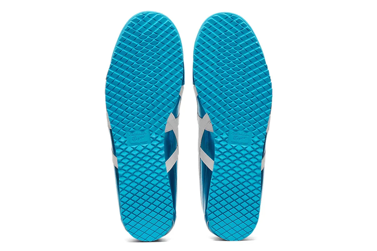 Tênis Onitsuka Tiger Mexico 66 SD Metallic Series Pale Mint Cream detalhe do acabamento