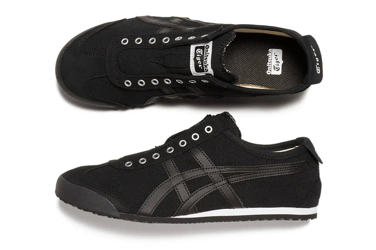 Tênis Onitsuka Tiger Mexico 66 Slip-On Black Preto detalhe do material