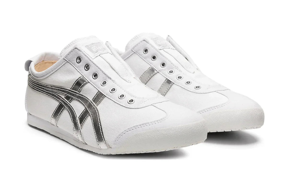 Tênis Onitsuka Tiger Mexico 66 Slip-On White Pure Silver Prateado vista superior