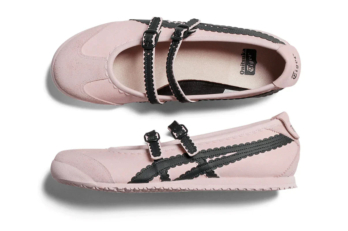 Tênis Onitsuka Tiger Mexico 66 TGRS Crystal Pink/Graphite Grey Rosa detalhe do material