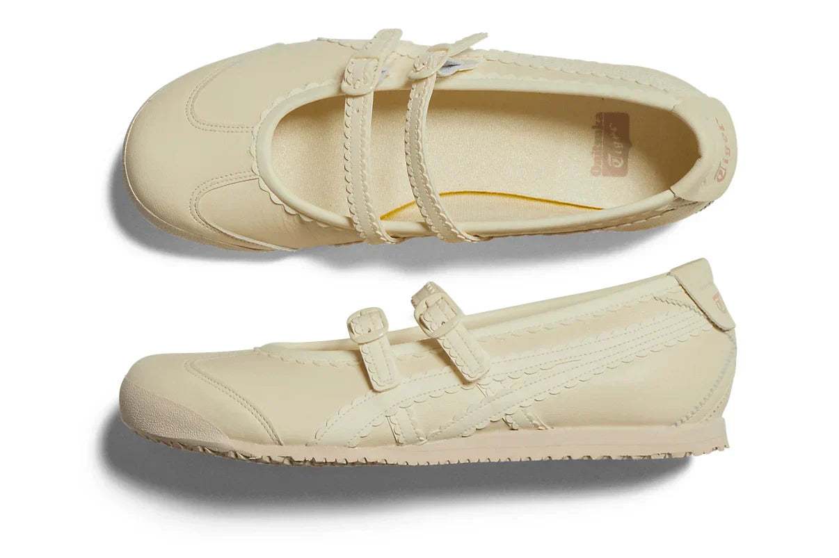 Tênis Onitsuka Tiger Mexico 66 TGRS Ivory/Cream Bege detalhe do material