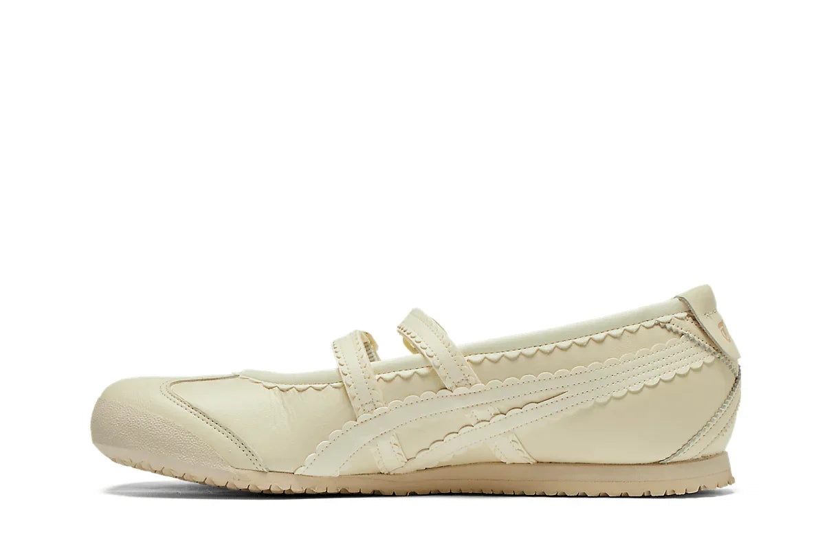 Tênis Onitsuka Tiger Mexico 66 TGRS Ivory/Cream Bege detalhe frontal
