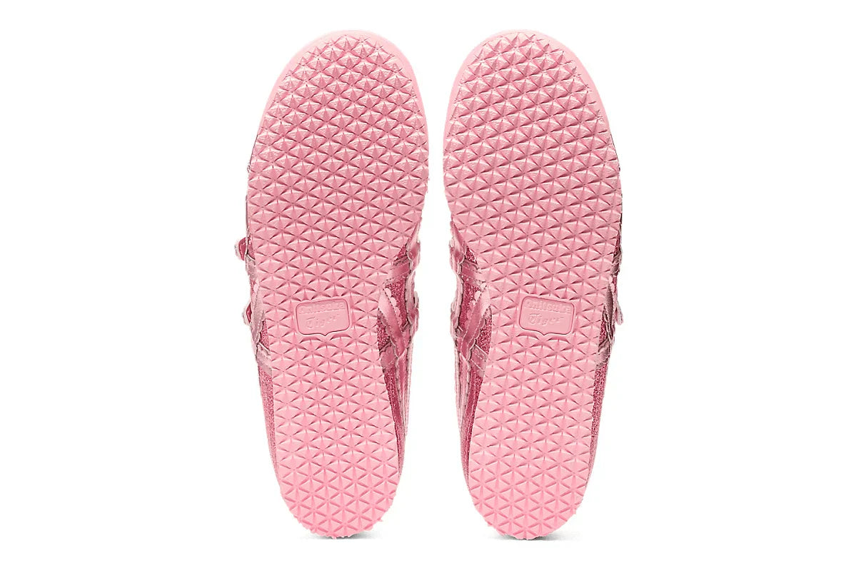 Tênis Onitsuka Tiger Mexico 66 TGRS Pink Cameo/Cotton Candy Glitter Pack Rosa detalhe lateral