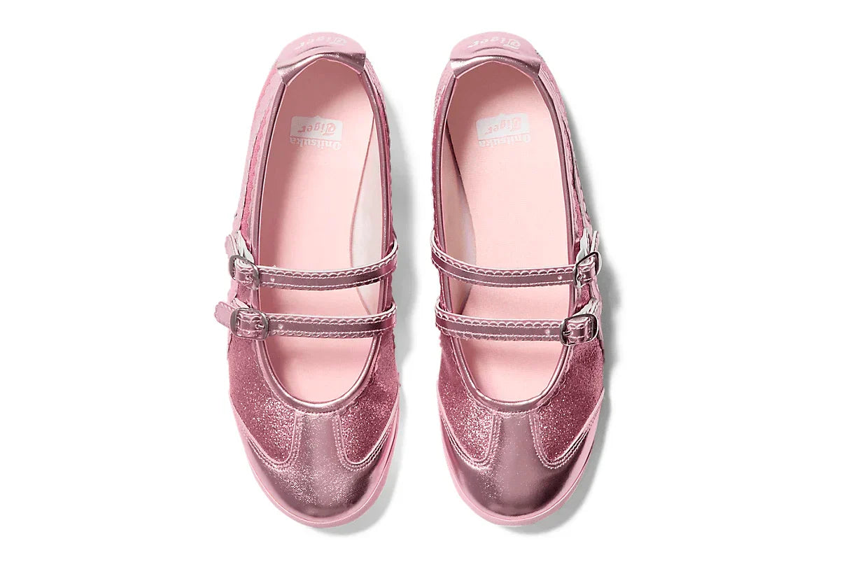 Tênis Onitsuka Tiger Mexico 66 TGRS Pink Cameo/Cotton Candy Glitter Pack Rosa vista traseira