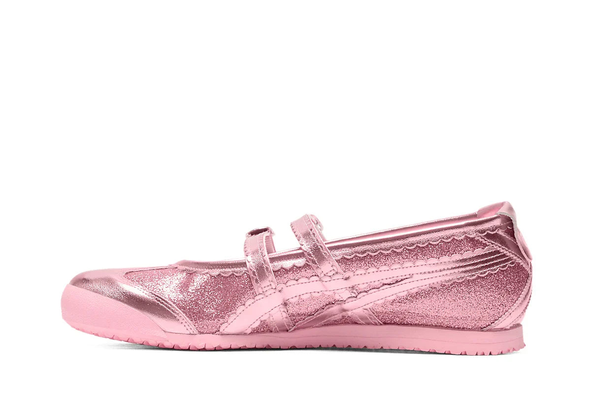 Tênis Onitsuka Tiger Mexico 66 TGRS Pink Cameo/Cotton Candy Glitter Pack Rosa detalhe interno