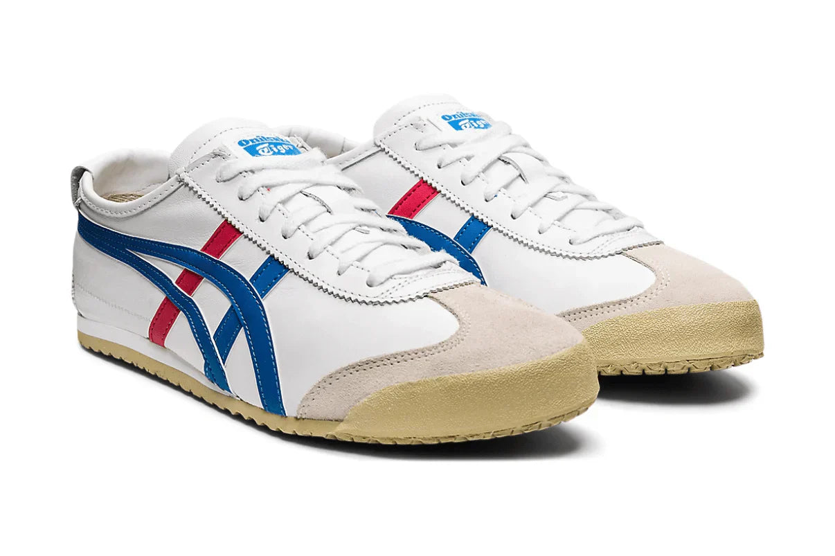 Tênis Onitsuka Tiger Mexico 66 White Blue Branco vista traseira