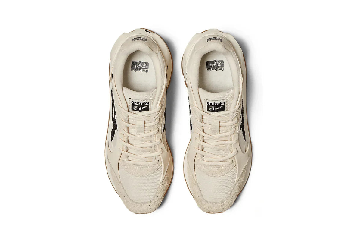 Tênis Onitsuka Tiger Moage CO Cream Black Bege vista traseira