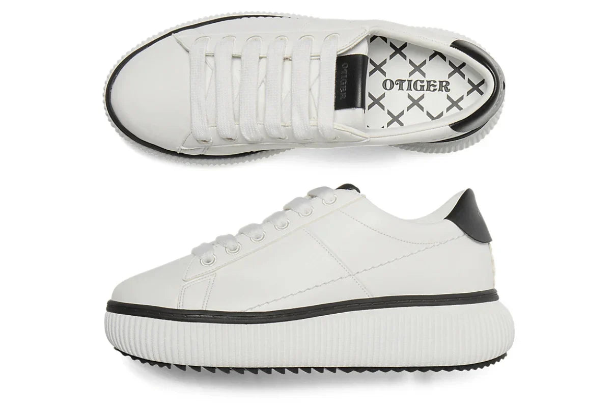 Tênis Onitsuka Tiger Otiger Court White/Black Branco detalhe lateral