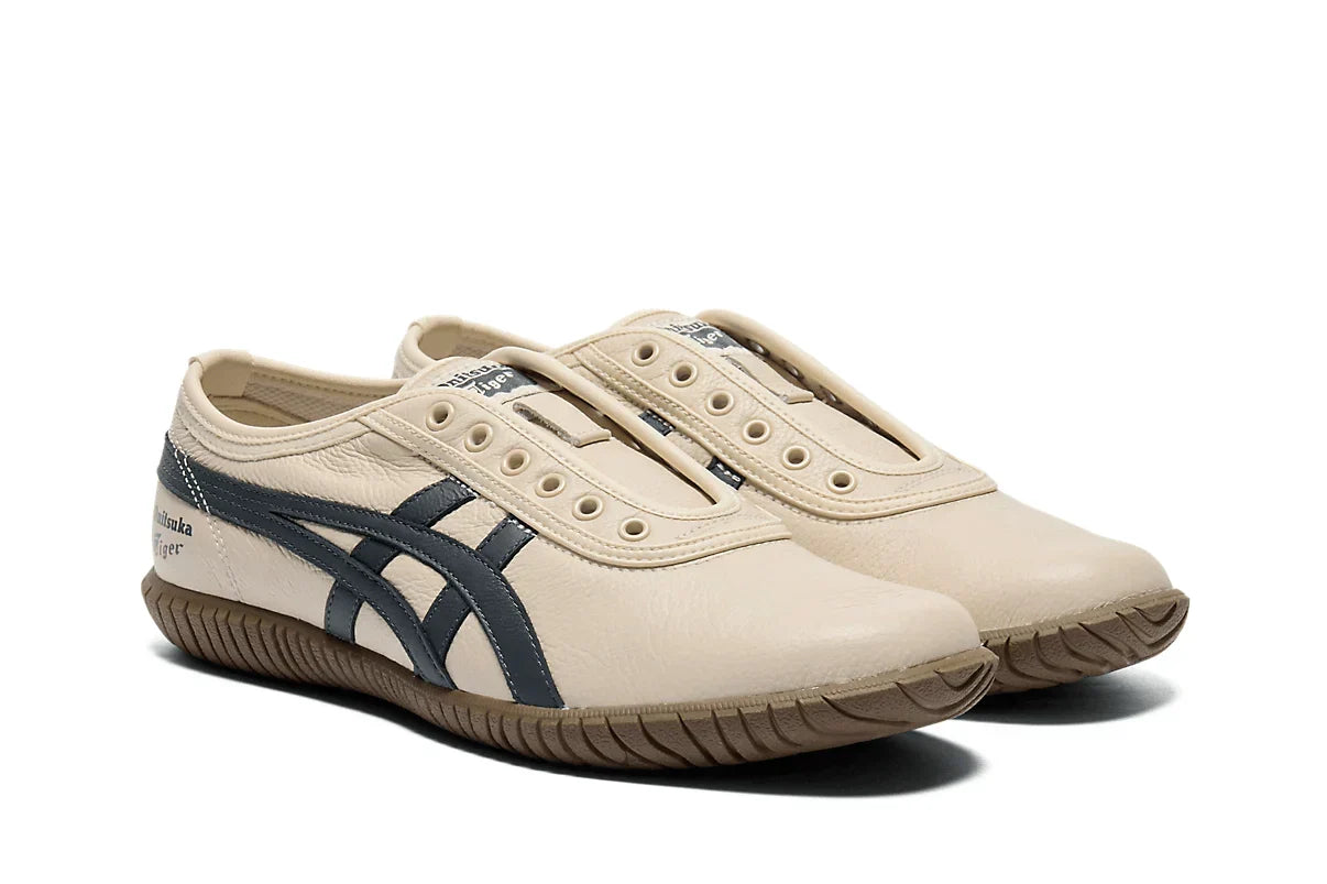 Tênis Onitsuka Tiger Tsunahiki Slip-On Birch/Indigo Navy Bege vista superior