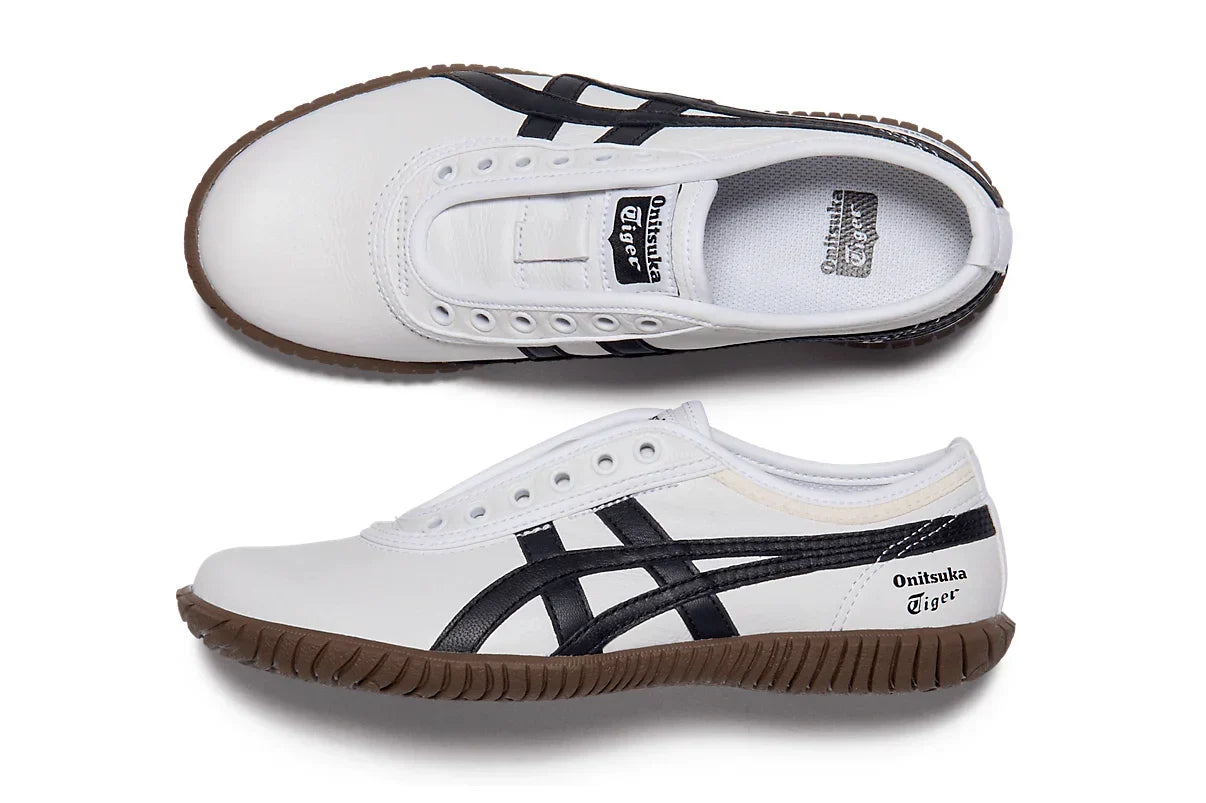Tênis Onitsuka Tiger Tsunahiki Slip-On White/Black Branco vista superior