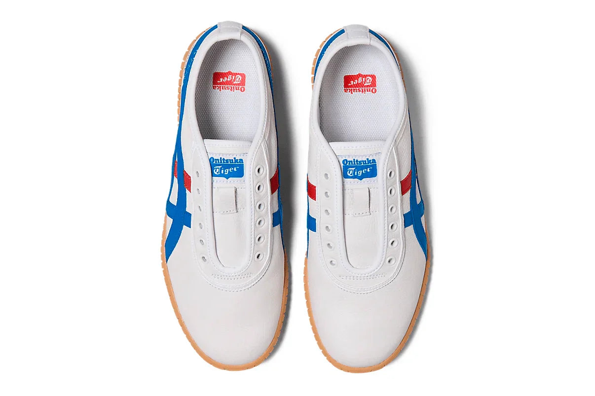 Tênis Onitsuka Tiger Tsunahiki Slip-On White/Directoire Blue Branco vista traseira