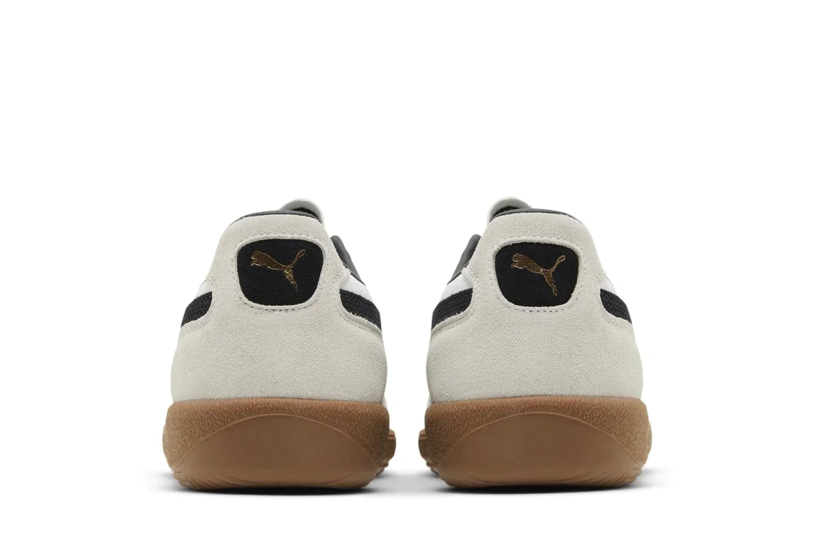 Tênis Puma Palermo Leather White Vapor Grey Gum Cinza detalhe do material