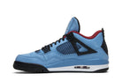 Tênis Travis Scott Air Jordan 4 Retro Cactus Jack Azul detalhe do material