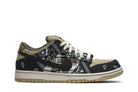 Tênis Travis Scott x Nike Dunk Low Cactus Jack Preto detalhe lateral