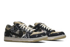 Tênis Travis Scott x Nike Dunk Low Cactus Jack Preto detalhe do material