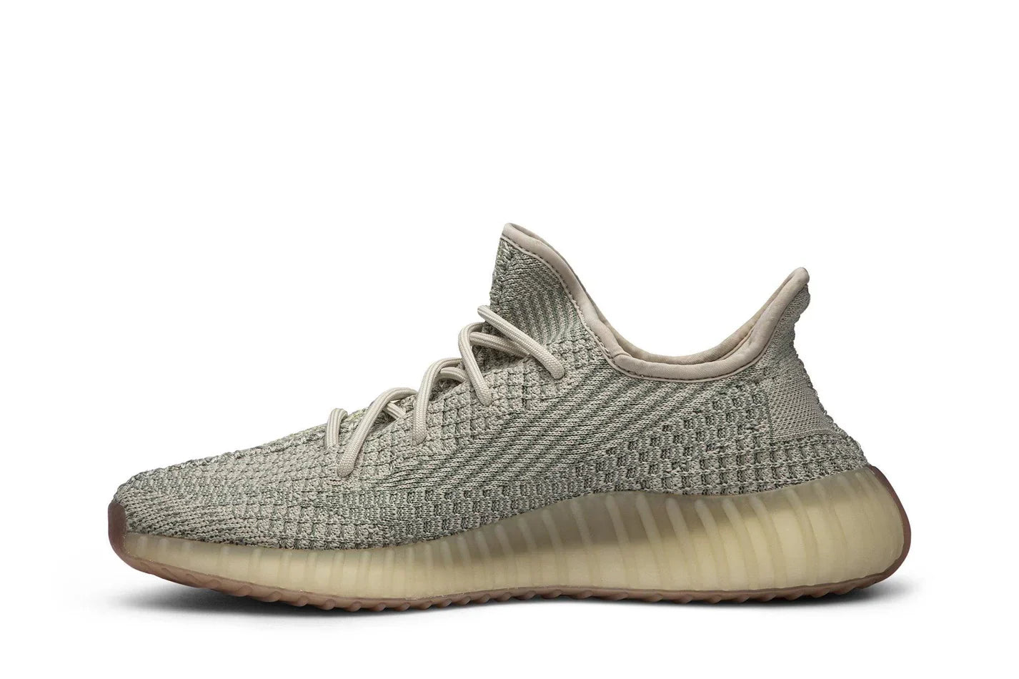 Tênis Yeezy Boost 350 v2 Citrin Bege detalhe do solado